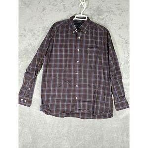 Tommy Hilfiger Shirt Mens Medium Button Down Plaid Casual Office Church Business